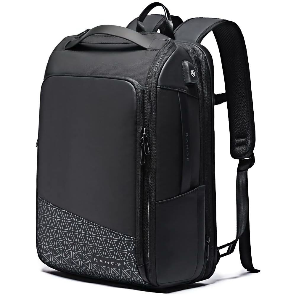 BANGE Flgiht Sac à dos de voyage approuvé pour homme et femme, noir-l(45l), Large, Fermeture éclair : Informatique
