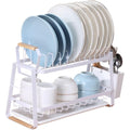 Égouttoir à vaisselle multifonction – Organiseur d'évier de cuisine avec repose-couteau et décharge automatique de l'eau pour un rangement polyvalent de couverts et d'ustensiles de cuisine : Cuisine et Maison