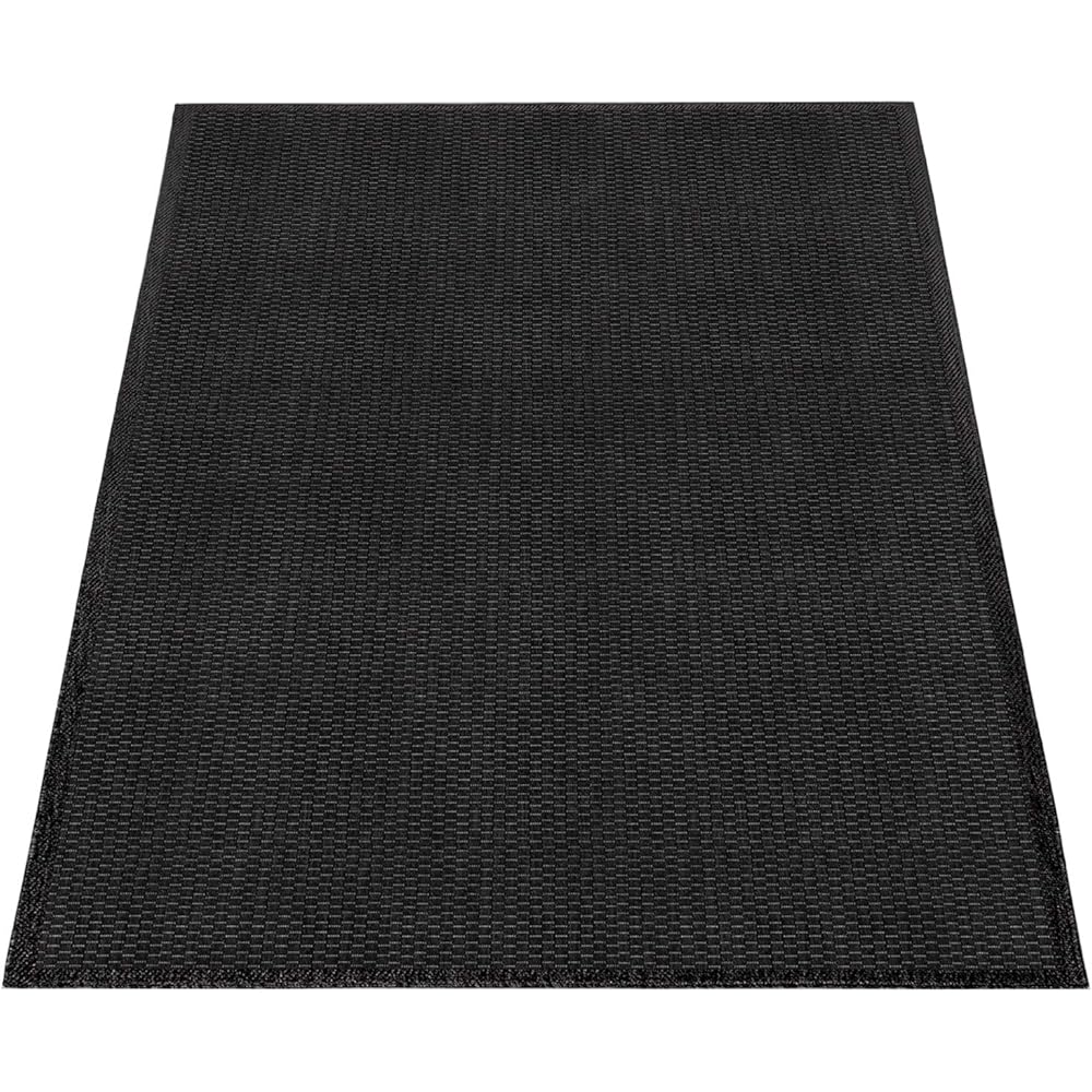 Paco Home Tapis Extérieur pour Terrasse Et Balcon Tapis Cuisine Monochrome Moderne Noir, Dimension:200x280 cm : Cuisine et Maison