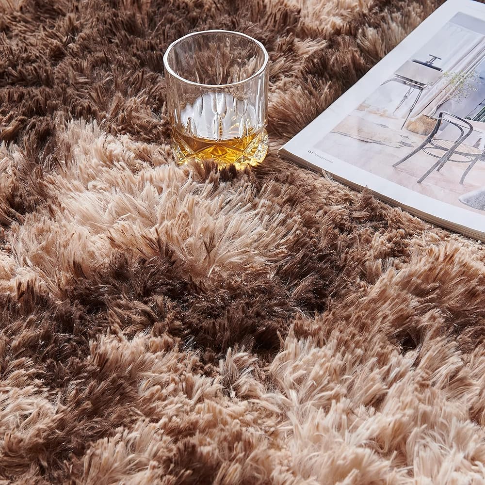 MARATIP Tapis pour Salon Moquette Grande Taille Tapis Poils Longs Moderne Tapis De Sol Grand pour Couloir Soft Doux et Moelleux pour la Chambre à Coucher d'enfant(Brun,160 x 230 cm) : Cuisine et Maison