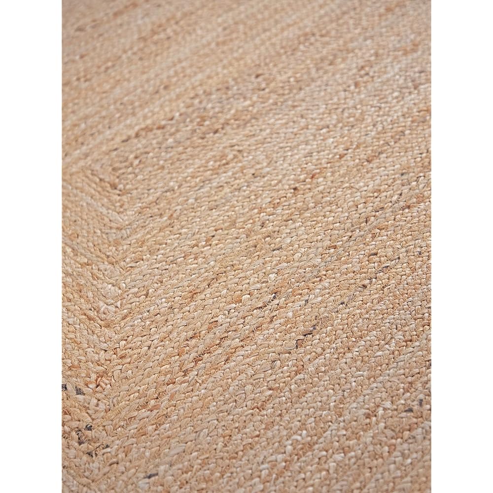 CarpetFine Tapis Jute Nele Ronde Couleur Naturelle Beige Ø 150 cm tissé à la Main en Jute | Tapis Naturel Moderne Uni en Tapis tissé Plat de Style Boho pour Le Salon et la Chambre à Coucher : Cuisine et Maison