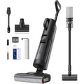 DREAME H12 Dual Aspirateur Nettoyage Intelligent Aspiration Humide Sèche, Aspirateur sans Fil 4 en 1 Multi Surfaces, Auto Nettoyage en Une étape à air Chaud, Nettoyage des Bords, Contrôle Vocal : Cuisine et Maison