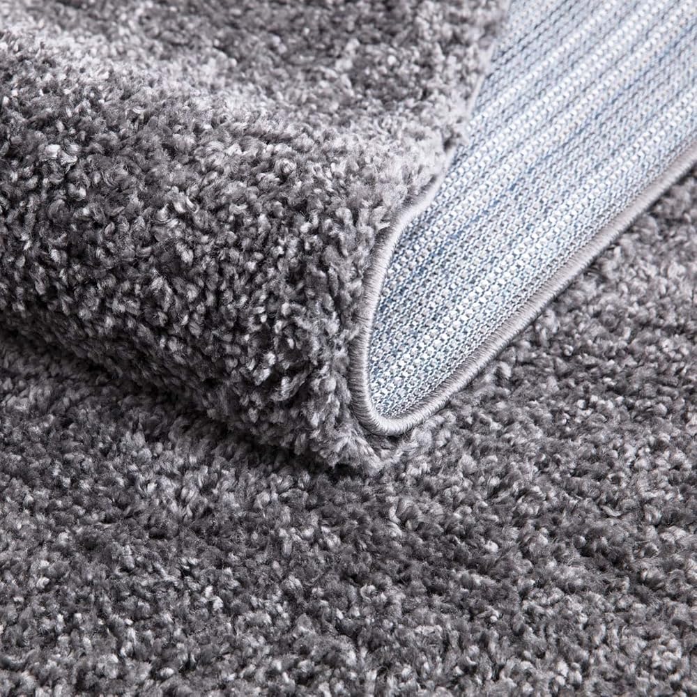 carpet city Shaggy Tapis de salon, à poils longs, motif uni, anthracite, 160 x 230 cm, doux et moelleux, moderne, convient également à la chambre à coucher : Cuisine et Maison