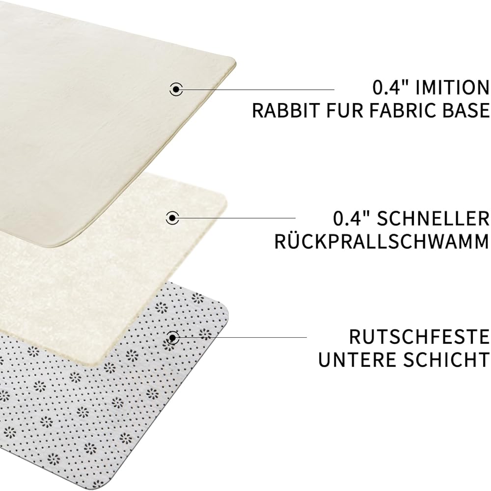 Sour Lemon Tapis doux de salon, lisse, en fourrure de lapin, à poils courts, antidérapant, moderne, antidérapant, pour chambre à coucher, décoration d'intérieur luxueuse, surface moelleuse, 160 x 230 : Cuisine et Maison