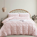 Tospass Housse de Couette Bohème Style 240x260cm Rose Tuftée Broderie Parure de lit Adulte Boho 2 Personnes avec Fermeture Éclair Parure Housse Couette en Microfibre avec 2 Taie d'oreiller 65x65cm : Cuisine et Maison