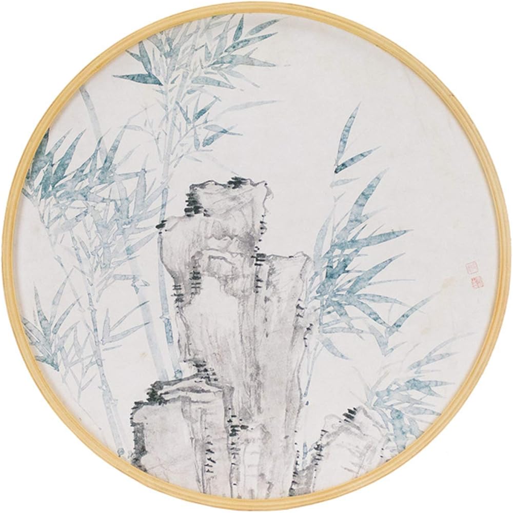 DMCE Rond Bois Massif Élégance Cadre Photo,Décor Fenêtre Perspex Chic Cadres Photo,pour Mur Mountable-C Diamètre 40cm : Cuisine et Maison
