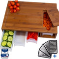 Acolyne® XXL planche découper à decoupe cuisine bois en bambou avec accessoires frankfurter brett de travail a accessoirisé découpé ipad planches place chopping board bac table récupération : Cuisine et Maison