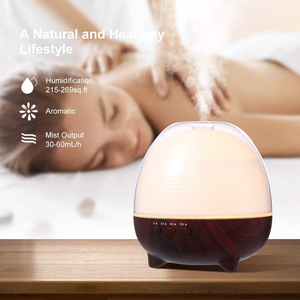 MYYINGELE Portable Diffuseur d'Huiles Essentielles 600ml Humidificateur d'air Portable Ultrasonique Aromathérapie Diffuseur de Parfum Brume Fraîche avec 7 Couleurs Changeantes pour Bureau, D : Hygiène et Santé