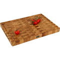 B4K® Planche à découper en chêne - 50 × 35 × 4 cm - Bloc de hachage massif - Planche en bois de cerveau antibactérien avec poignées, rainure à jus et pieds en silicone - Parfait pour la cuisine, la : Cuisine et Maison