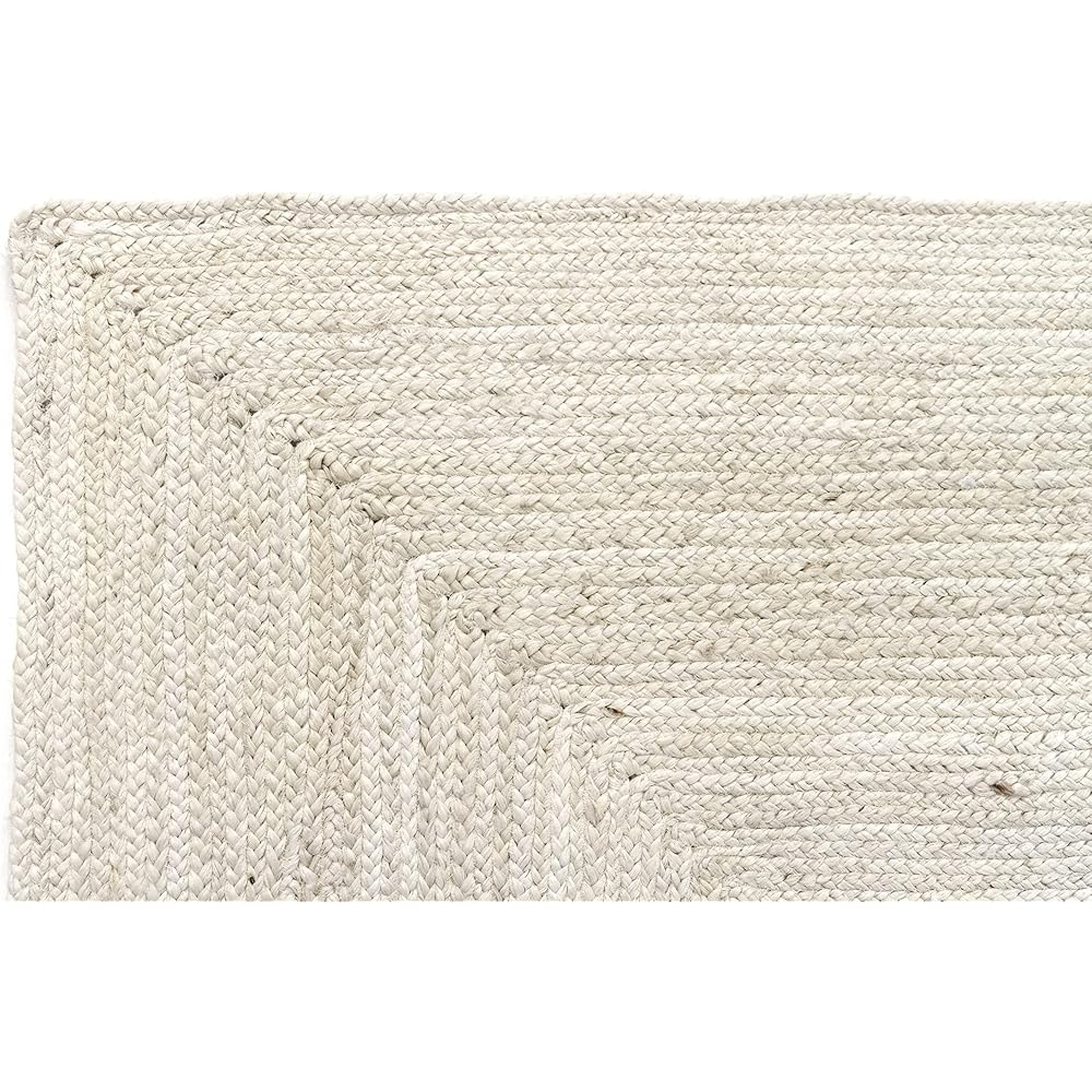 HAMID - Tapis Jute Naturel Alhambra, Tapis en Jute Couleur Ivoire, Tapis 100% Fibre de Jute, Tissé à la Main, Tapis de Salon, Couloir, Chambre, (200x300cm) : Cuisine et Maison