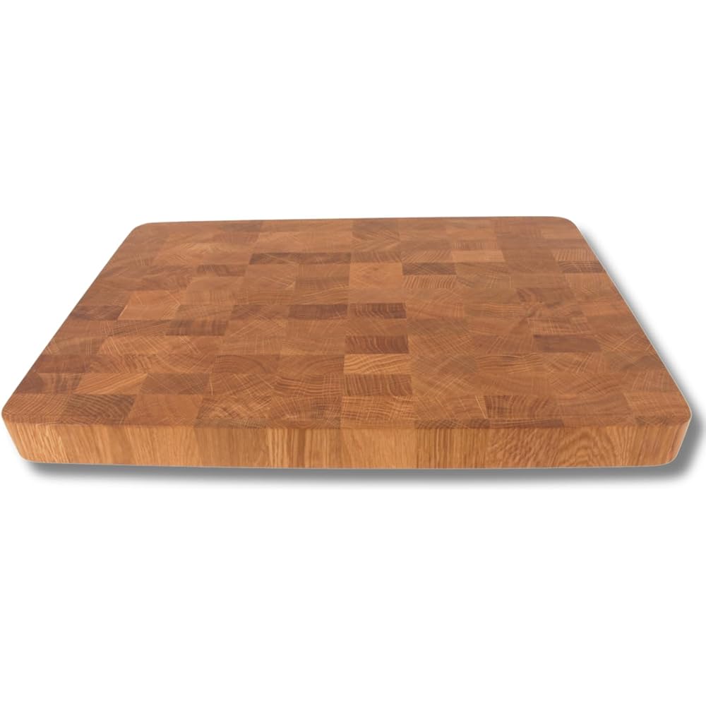 efo Planche à découper XXL en bois de bout - Grande planche à découper en bois de chêne - Planche à découper double face - Poignées pratiques - Planche à découper en bois - Coins arrondis - 50 x 35 x : Cuisine et Maison
