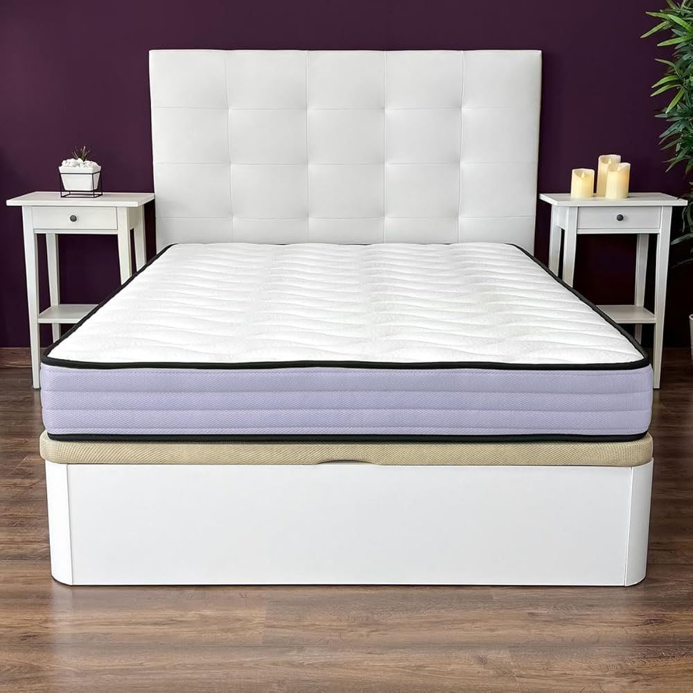 amuéblate online Matelas viscoélastique Violet réversible 140 x 190 cm, fermeté et Confort optimaux, Anti-acariens, antibactérien et hypoallergénique : Cuisine et Maison