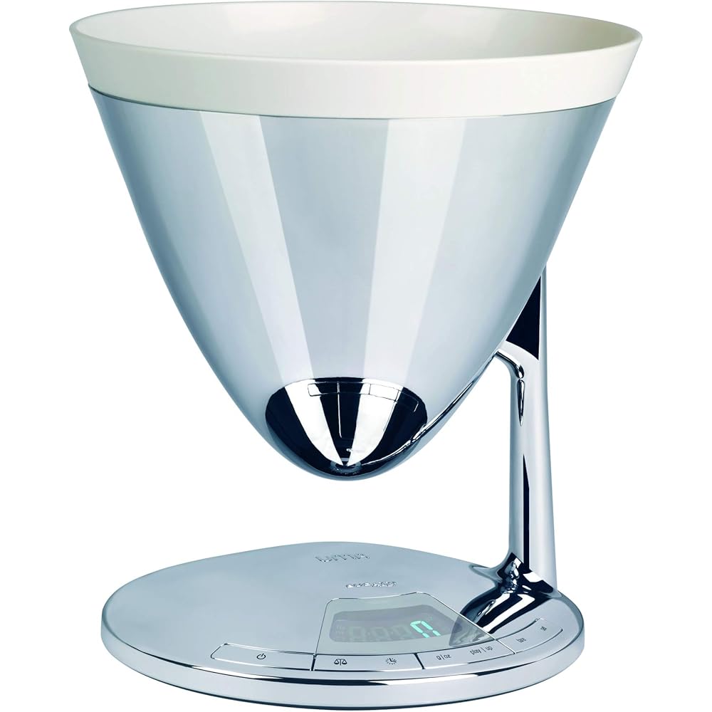 BUGATTI, Uma, Balance de Cuisine Numérique avec Minuteur, Affichage Électronique, Bol de pesée Amovible, Capacité Maximale 3 kg, Design Élégant, Couleur Chrome : Cuisine et Maison