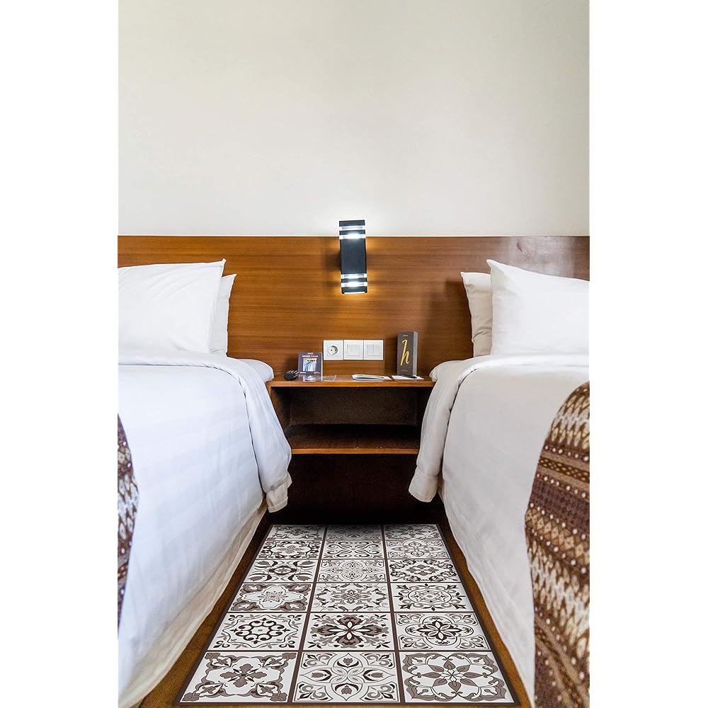 Tapis en vinyle - (hydraulique) - Différentes couleurs et tailles - Tapis de cuisine - Tapis de salle de bain - Tapis de salon antidérapant - Tapis de chambre en caoutchouc spongieux et dessous en PVC : Cuisine et Maison