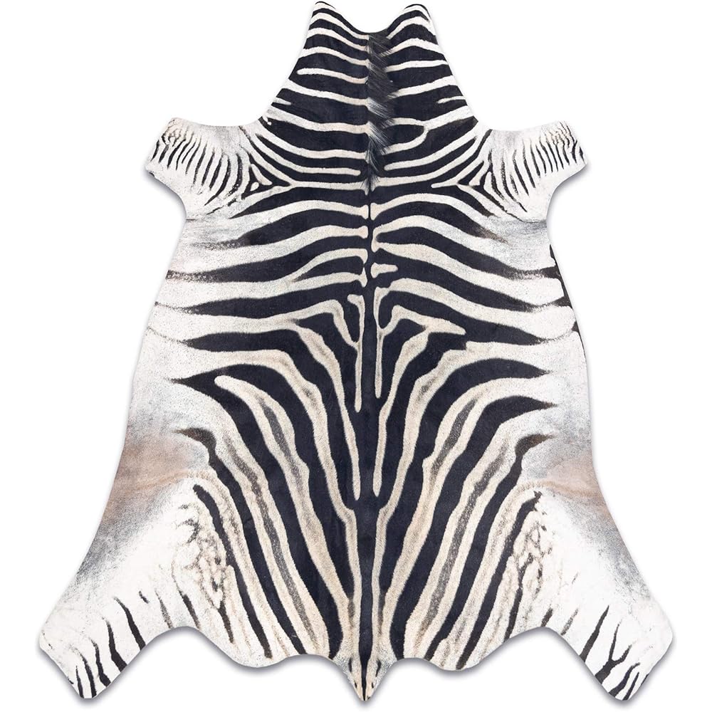rugsx Tapis imprimé Cowhide, Zèbre, Motif Animal, Faux Cuir, Tapis de Sol pour Le Salon, la Maison, la Chambre à Coucher, DIY Crafts, Blanc Noir 100x150 cm : Cuisine et Maison