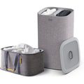 Joseph Joseph Laundry Ensemble de 2 pièces - Hold-All Panier à linge pliable 35L et Tota panier à linge 2 compartiment 60L avec couvercle et 2 sacs amovibles - Gris : Cuisine et Maison