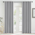 KGORGE Rideaux Grande Largeur - Rideaux Occultant Bloquer Lumiere Anti UV, Rideaux Opaque 2 Pièces pour Fenêtres Salon Chambre à Coucher, Largeur 200 x Hauter 220cm, Gris Clair : Cuisine et Maison