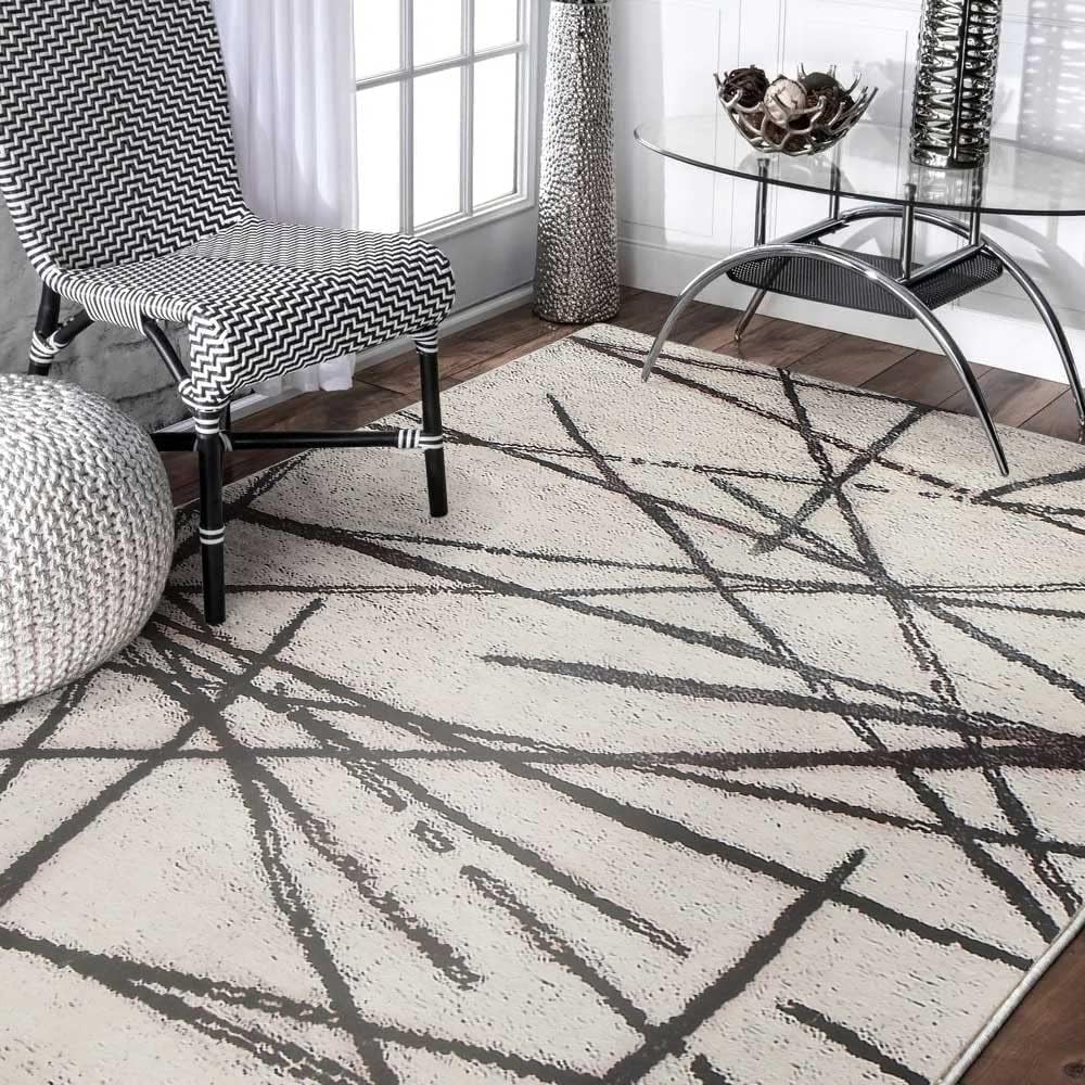 Leesentec Tapis Salon Chambre Artistique Bohème Unique Doux Tapis À Poils Ras Chic Vintage en Détresse Oriental Tapis Tapis De Chambre (Beige, 160x200cm) : Cuisine et Maison
