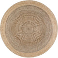 Ripaz Vogue Tapis réversible en jute tissé à la main gris avec bordure beige - Tapis rond pour ferme, extérieur, salon, 90 x 90 cm, (GJ535-R) : Cuisine et Maison