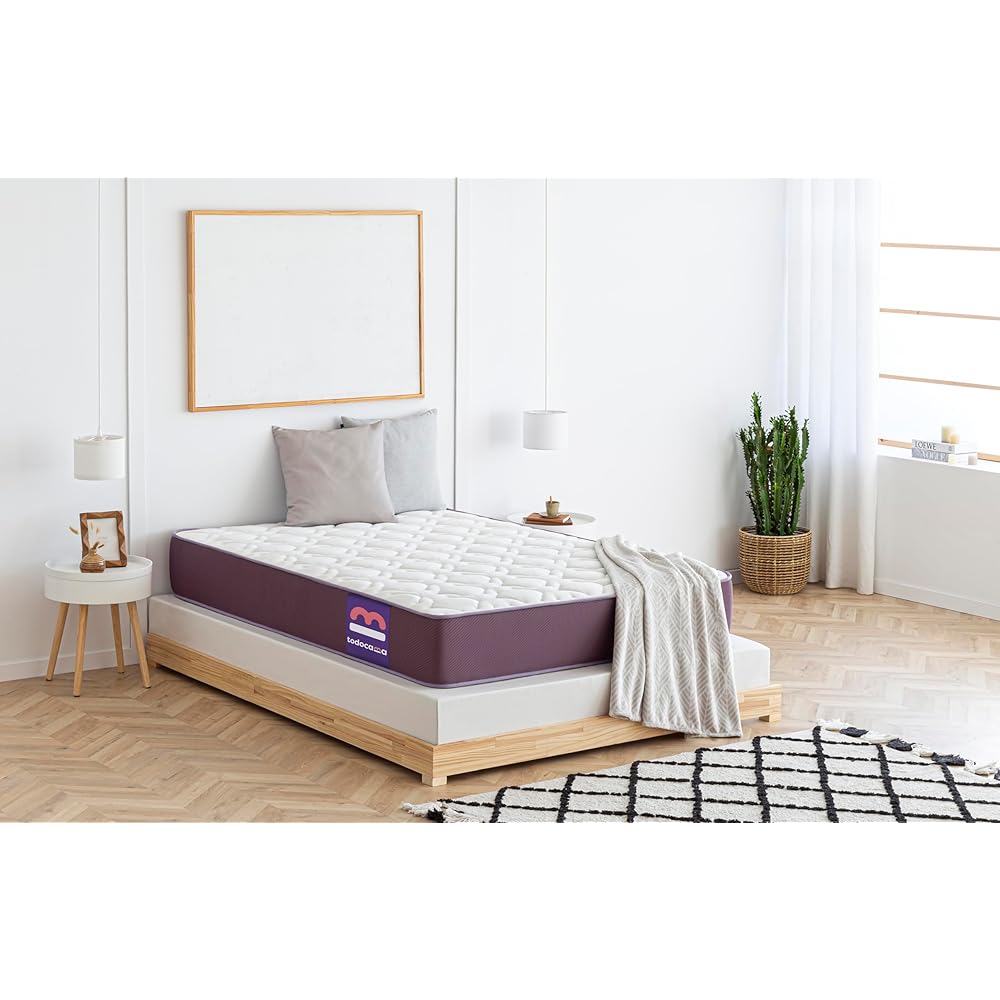Todocama Airsoft Matelas, mémoire de Forme Gel Mousse de polyuréthane, Blanc, 140x190 cm : Cuisine et Maison