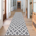 SHACOS Tapis de Couloir Extra Long Gris 60x305cm Tapis de Passage Couloir Moderne Motif Géométrique Tapis Cuisine Devant Evier Antidérapant Tapis d'Entrée Intérieur Long pour Couloir, Cuisine : Cuisine et Maison