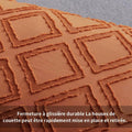Freyamy Housse de Couette 220x240 Caramel Tuftée Broderie Parure de lit 2 Personne Adulte avec Fermeture Éclair Modern Géométrique Sets de Housse en Microfibre avec 2 Taie d'oreiller 65 x 65 : Cuisine et Maison