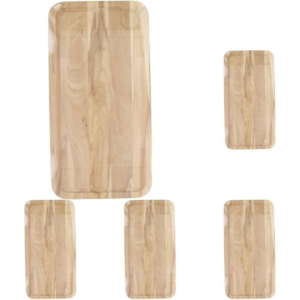 Fackelmann 3181050 Planche à découper rectangulaire avec rainure, planche à découper en bois, planche à pain, planche à découper, Bois, 45 x 25 x 1,6 cm (Lot de 5) : Cuisine et Maison