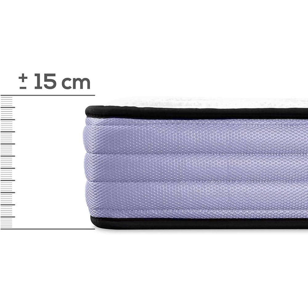 amuéblate online Matelas viscoélastique Violet réversible 140 x 190 cm, fermeté et Confort optimaux, Anti-acariens, antibactérien et hypoallergénique : Cuisine et Maison