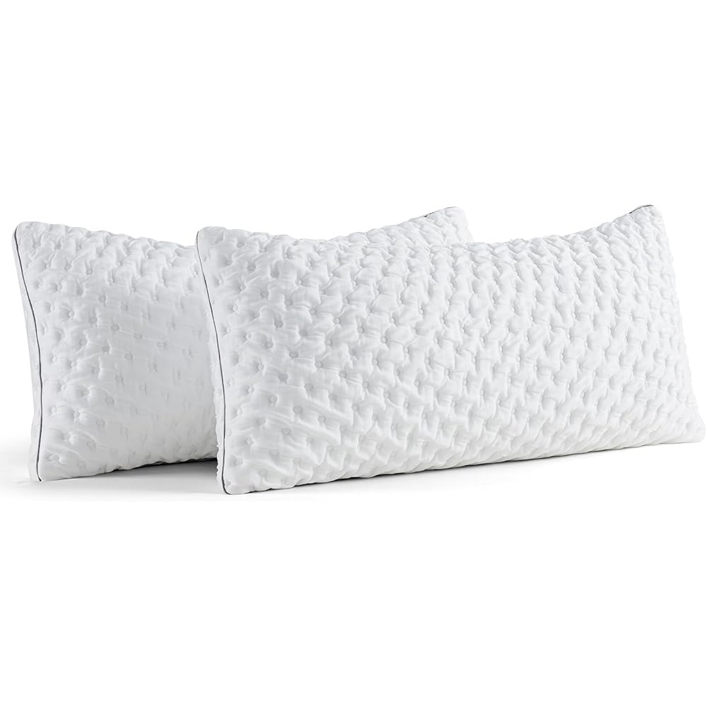 BedStory Lot de 2 oreillers en mousse à mémoire de forme, réglables en hauteur 40 x 80 cm, coussin de soutien cervical déchiqueté certifié Öko-Tex pour dormir sur le dos et sur le côté, housse lavable : Cuisine et Maison