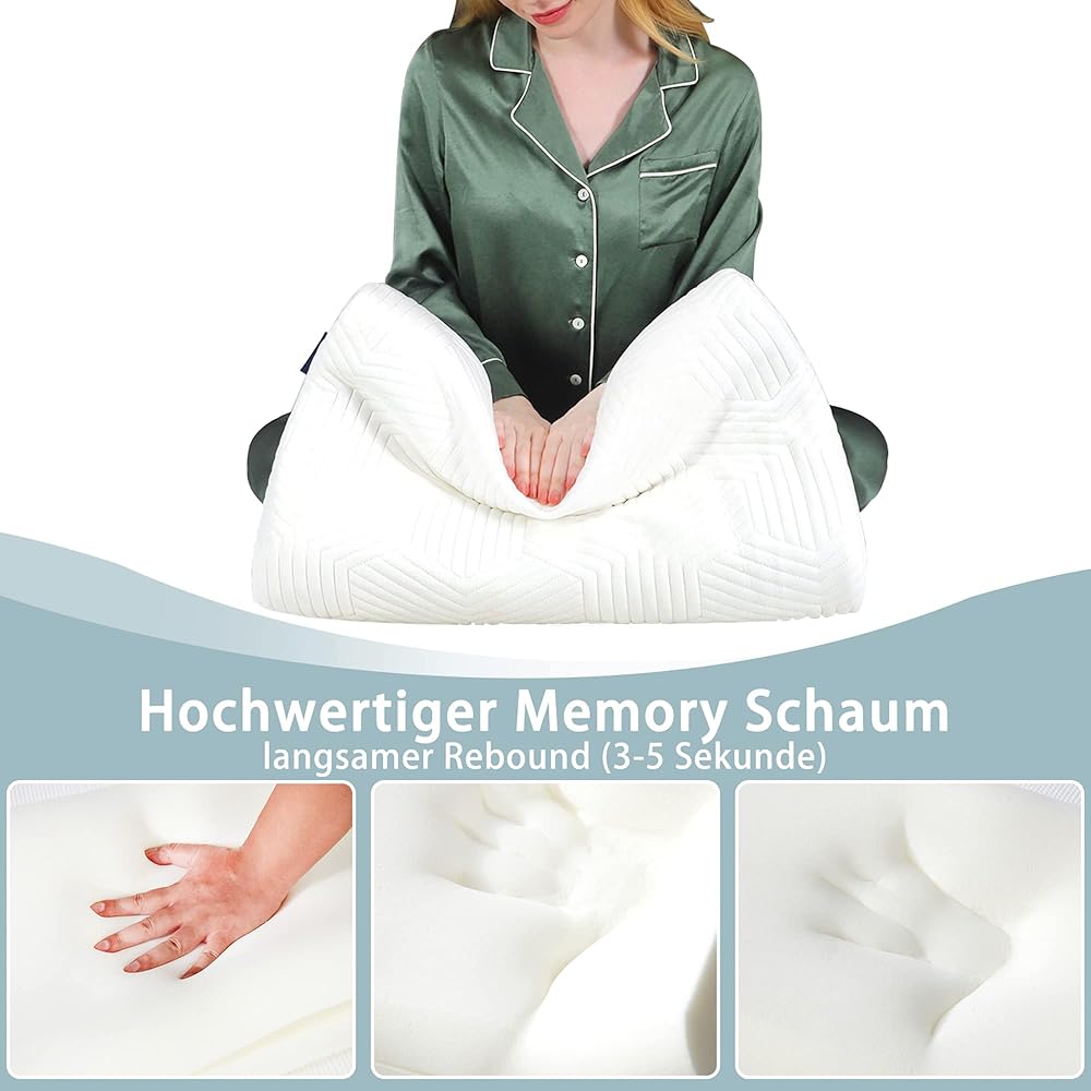 Lot de 2 oreillers en Mousse à mémoire de Forme réglable en Hauteur - Ergonomique - Coussin de Soutien de la Nuque - Amovible et Lavable - Convient pour Le Dos et Le côté : Cuisine et Maison