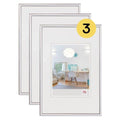Walther Design Cadre photo argent 30 x 45 cm lot de 3, cadre plastique New Lifestyle KV045S3 :