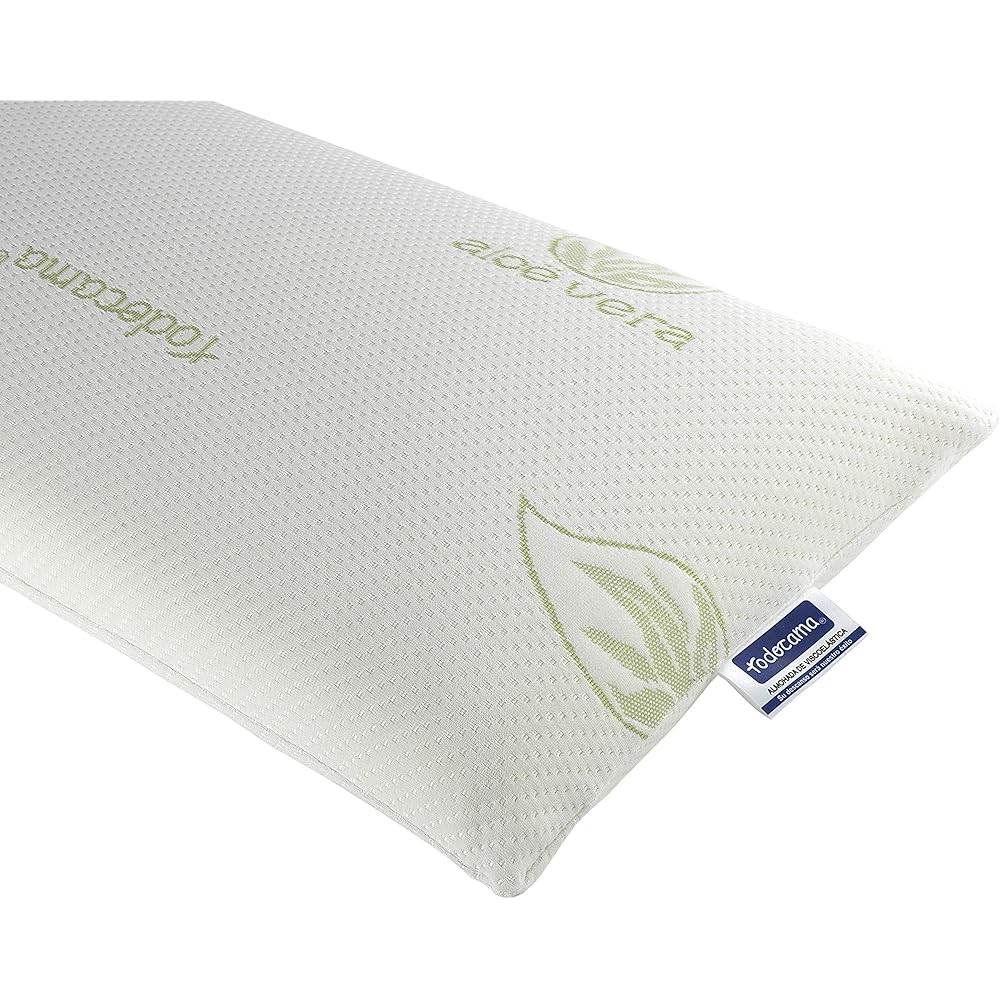 Todocama - Oreiller à mémoire de Forme, Noyau Compact, Double Housse avec Fermeture éclair, Tissu Aloe Vera Plus thermorégulable adaptabilité au Cou (Lot de 2-70 cm) : Cuisine et Maison