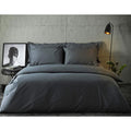 Alpes Blanc Housse de Couette 240x280 Unie Anthracite + 2 taies Assorties - Dimensions oreillers - 50x70cm : Cuisine et Maison