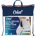 COLAS NORMAND - Lot de 2 Oreillers QualityGel Percale 100% Coton - Ferme - 60x60cm - Soutien cervicale - Qualité hôtel - Doux - Fabrication française - Blanc : Cuisine et Maison