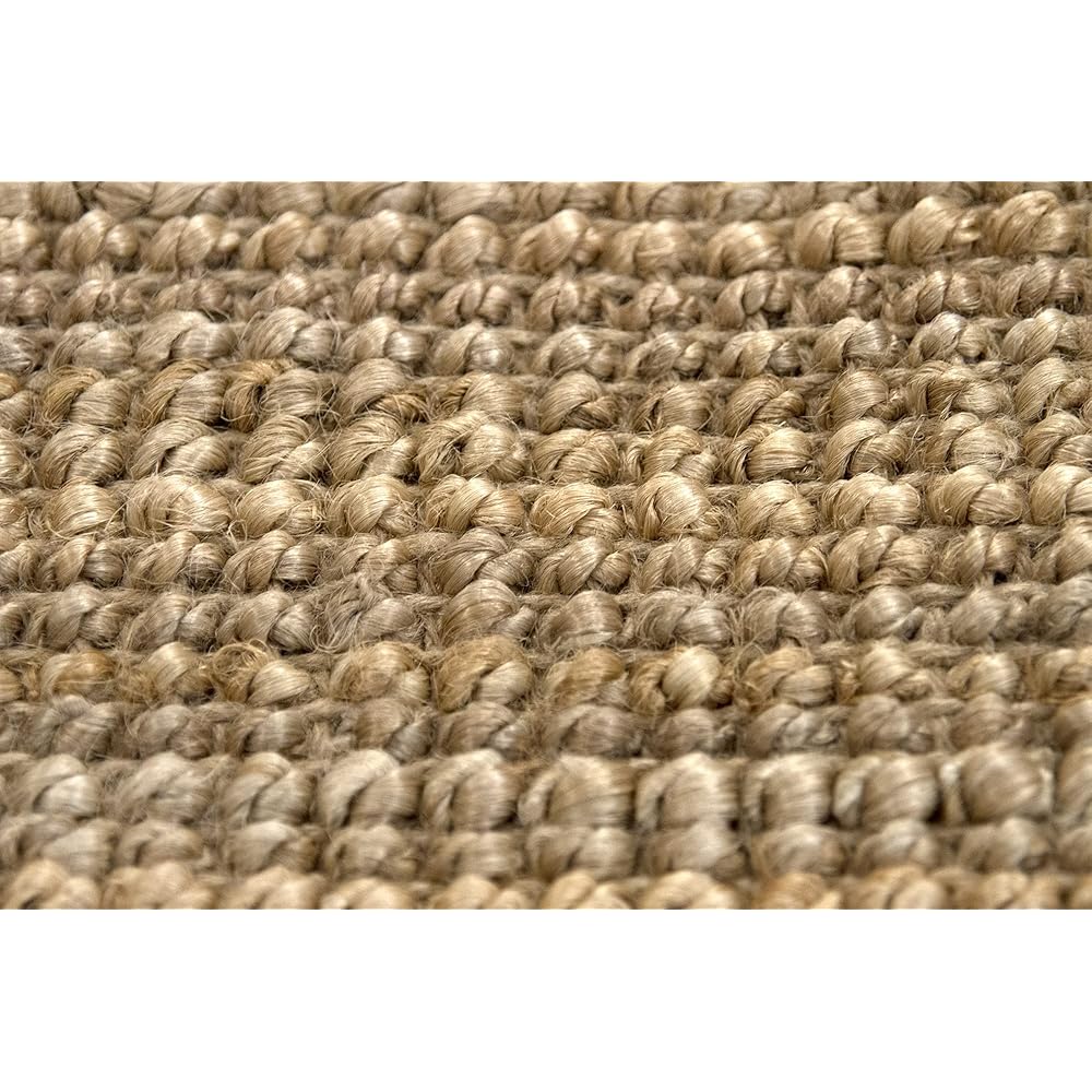 HAMID - Tapis Jute Kerala, Tapis 100% Fibre de Jute, Tissé à la Main, Tapis pour Salon, Salle à Manger, Chambre, Couloir, Couleur Naturelle (80x150cm) : Cuisine et Maison