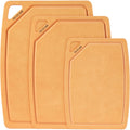 Bestcook Lot de 3 planches à découper en fibre de bois pour cuisine - Passe au lave-vaisselle - Avec pieds antidérapants et rainures pour jus - Charcuterie et planche à découper pour viande, légumes, : Cuisine et Maison