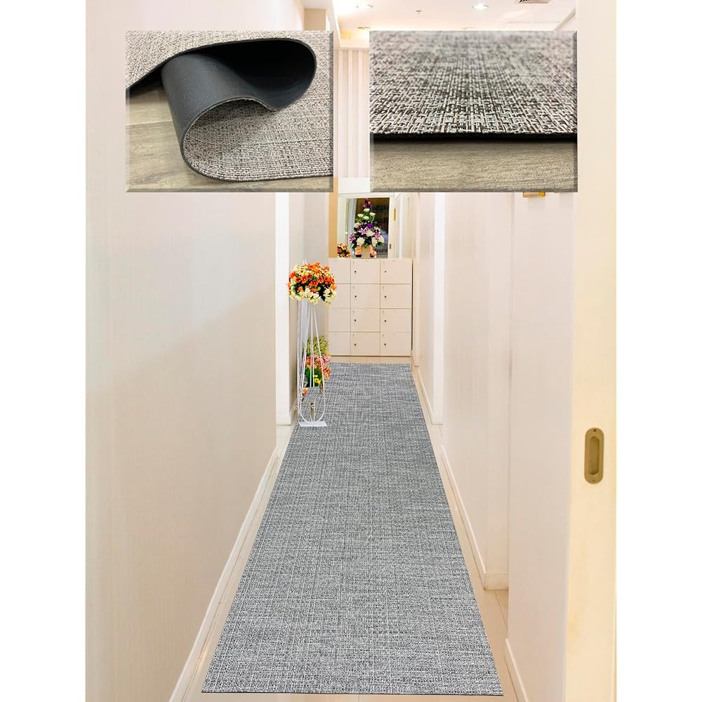 Tadi &amp; Imperio1979 Tapis en Vinyle tressé 60 x 400 cm - Tapis en Vinyle - Tapis extérieur - Tapis de Cuisine - Tapis Vinyle Cuisine - Tapis Salon - Tapis d'entrée : Cuisine et Maison