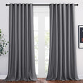 PONY DANCE Rideaux Occultants à Oeillets - Lot de 2 Rideaux Salon, 200 x 245 cm(L x H), Gris, Isolation Thermiques Draperie de Fenêtre Tombé Lourd Prêt à Poser pour Maison Chambre : Cuisine et Maison