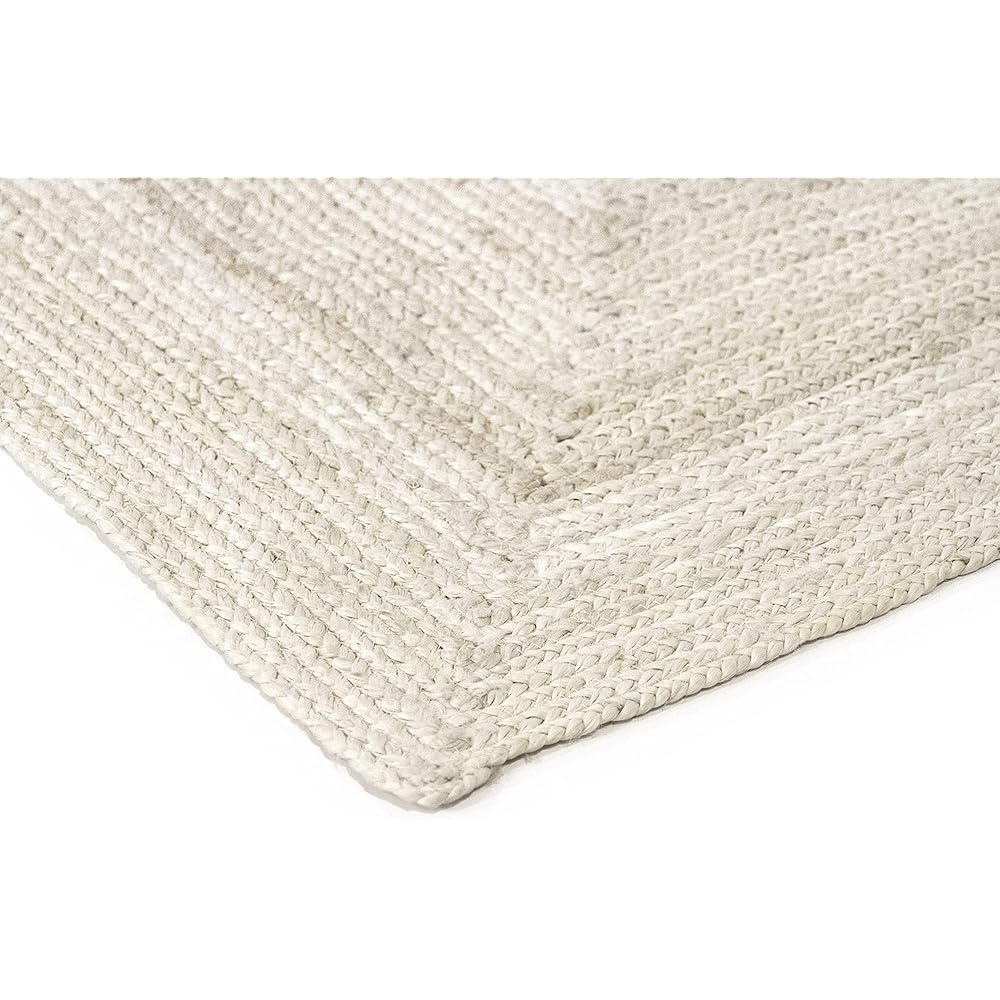 HAMID - Tapis Jute Naturel Alhambra, Tapis en Jute Couleur Ivoire, Tapis 100% Fibre de Jute, Tissé à la Main, Tapis de Salon, Couloir, Chambre, (200x300cm) : Cuisine et Maison