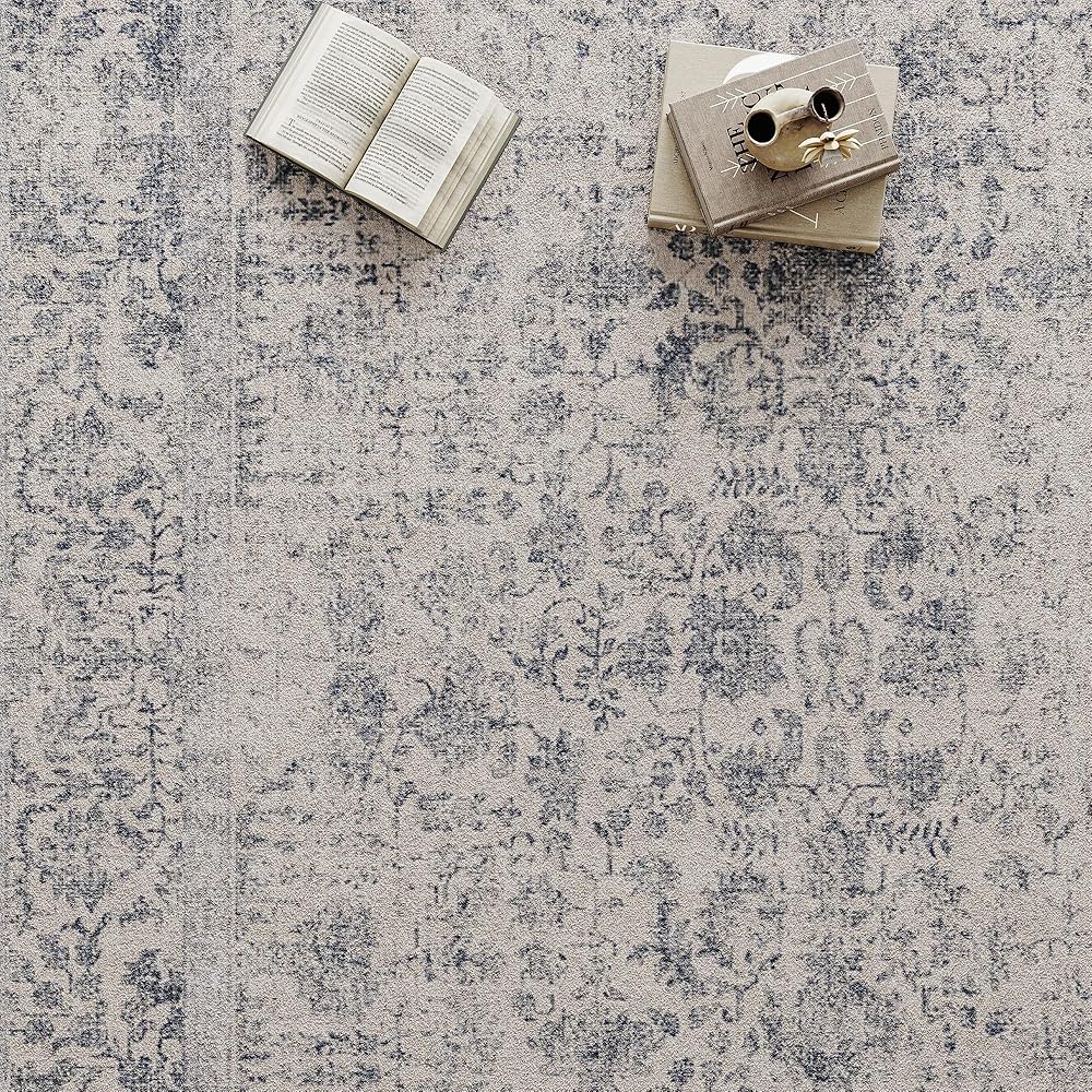 HUGEAR Tapis de salon, lavable, bleu, style vintage, 180 x 270 cm, style rétro, pour salon, salon, chambre, salle à manger, bureau : Cuisine et Maison