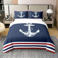 Homemissing Ancre Literie Set Marine Bleu 100% Coton Housse de Couette 200x200cm Femmes Ultra Doux Aventure Marine Parure de Lit océan Ensemble de lit Chambre Ensemble de Literie : Cuisine et Maison