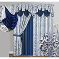 GOHD Samba Star Lot de 2 Rideaux de fenêtre en Jacquard avec cantonnière Fantaisie attachée et Dos en Taffetas. Chaque pièce Mesure 137,2 cm de Large x 228,6 cm de Hauteur avec cantonnière de 45,7 cm : Cuisine et Maison
