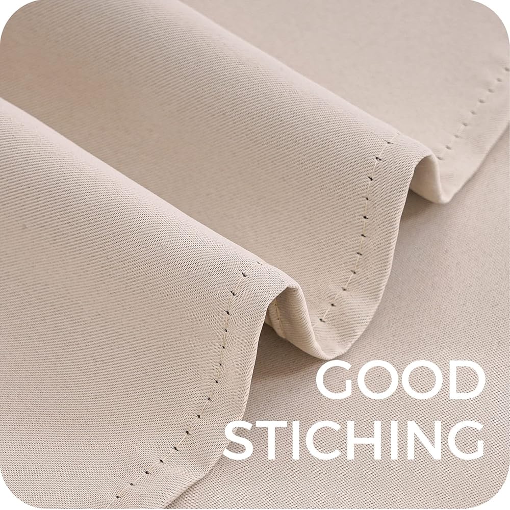 MRTREES Rideau Occultant Thermiques 140x270 cm Beige Rideau Thermique Isolant Anti Froid Chaleur pour Salon Chambre Rideau Séparation de Pièce pour Cuisine Rideau Dressing Lot de 2 à Oeillets : Cuisine et Maison