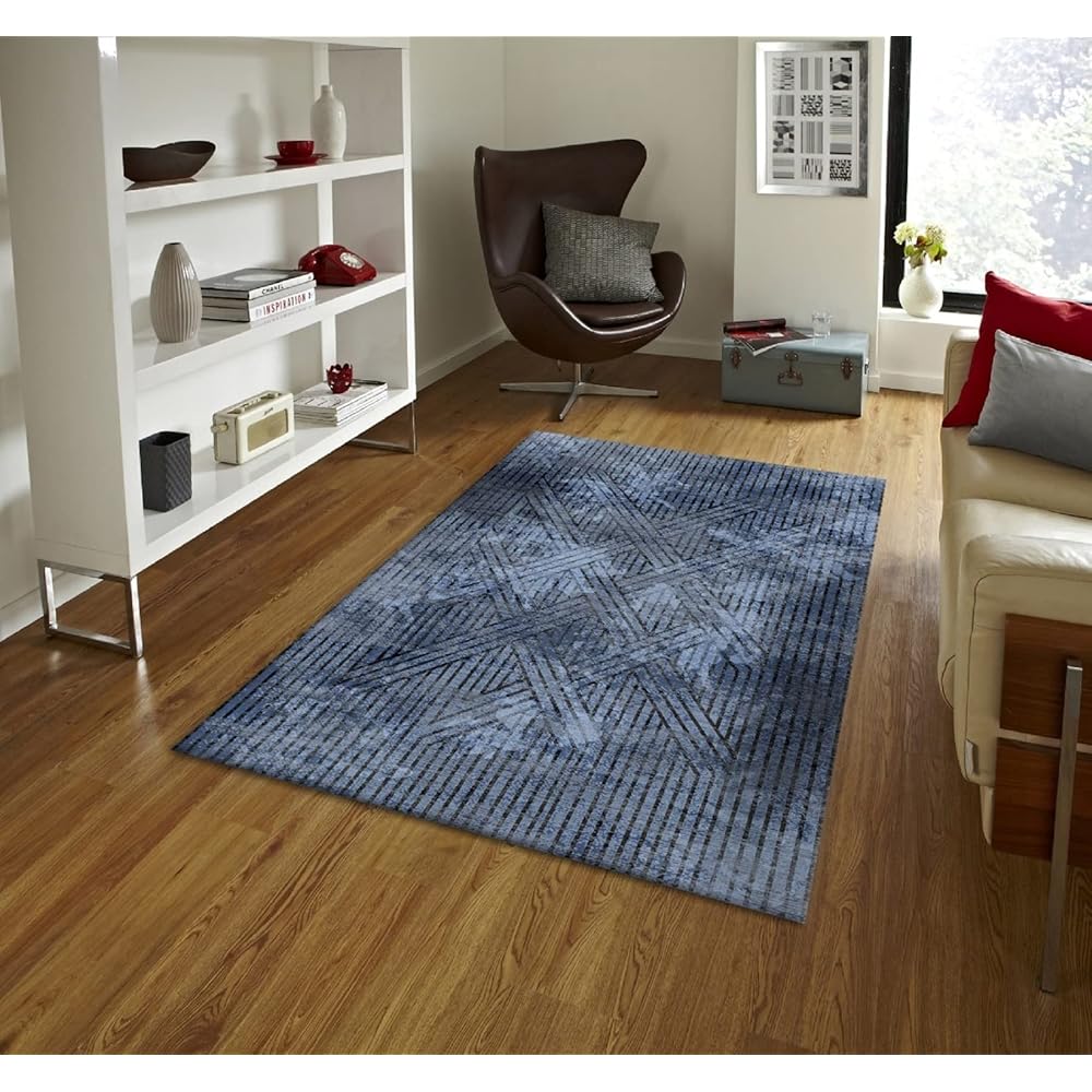 Mani Textile - Tapis FISUN Bleu Dimensions - 300x400 : Cuisine et Maison
