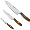 Arcos Ensemble de Couteaux 3 Pièces en Acier Nitrum – Coupe de Haute Précision, Poignée Ergonomique en Polyoxyméthylène POM – Marron, Série Nordika : Cuisine et Maison