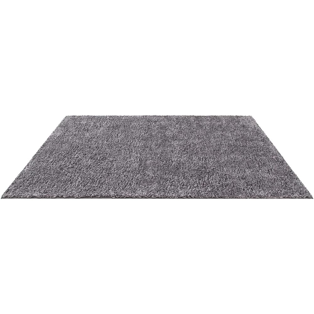 carpet city Shaggy Tapis de salon, à poils longs, motif uni, anthracite, 160 x 230 cm, doux et moelleux, moderne, convient également à la chambre à coucher : Cuisine et Maison