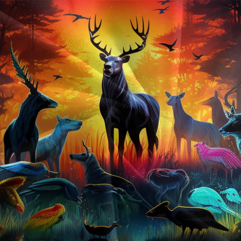 Animaux de la forêts 2 Pièces avec Fermeture Éclair,pour Adultes Hommes Jeunes Garçons Enfants Housse De Couette Super King（260x220cm） : Cuisine et Maison