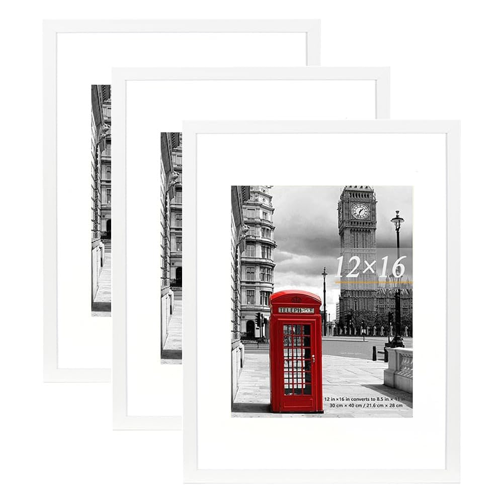 Scholar Tree Lot de 3 cadres photo, blanc, 30 x 40 cm, à fixer au mur : Cuisine et Maison