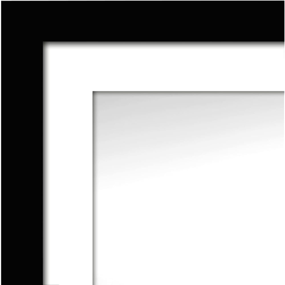 Americanflat Collection Galleria - Lot de 5 cadres photo de 28 x 43,2 cm avec passe-partout ou cadre de 33 x 48,3 cm sans passe-partout - cadre photo mural avec vitre en plexiglas poli - noir : Cuisine et Maison