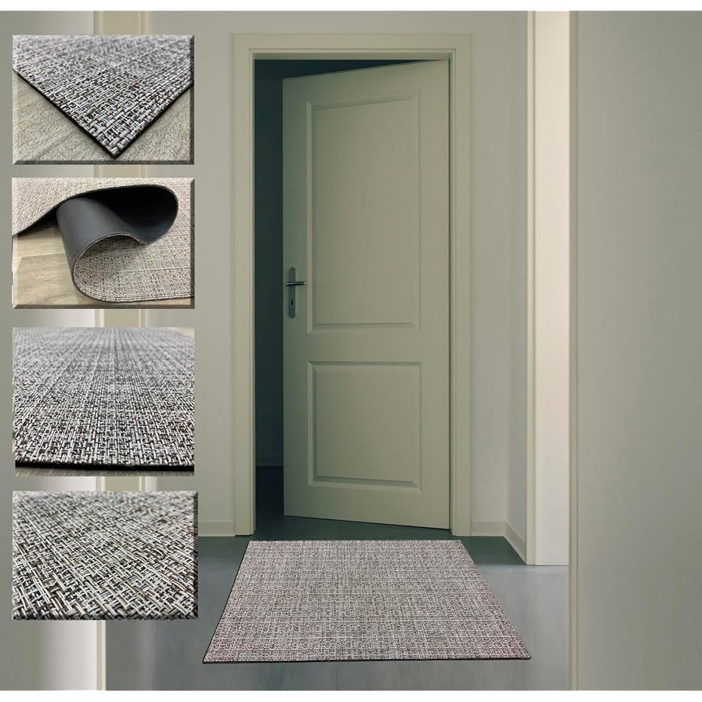 Tadi &amp; Imperio1979 Tapis en Vinyle tressé 60 x 400 cm - Tapis en Vinyle - Tapis extérieur - Tapis de Cuisine - Tapis Vinyle Cuisine - Tapis Salon - Tapis d'entrée : Cuisine et Maison